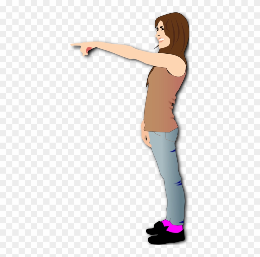 Thigh Computer Icons Cartoon Human Leg Hip - Person Pointing Clipart #1437066