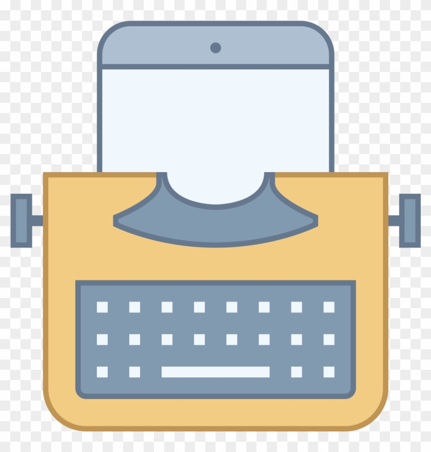 Typewriter With Tablet Icono - Typewriter Yellow Png #1437363