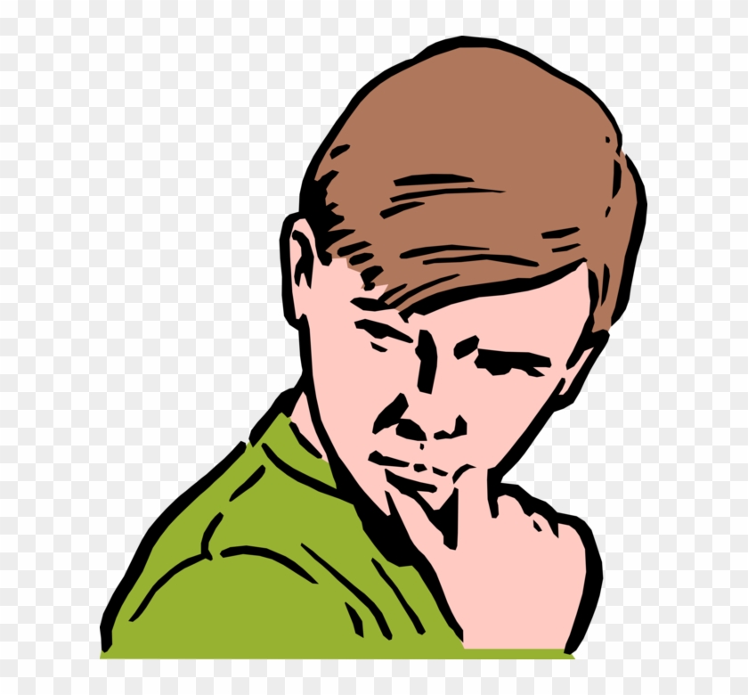 Jpg Download Chin Clipart Hand On - Boy Thinking Clip Art #1437627