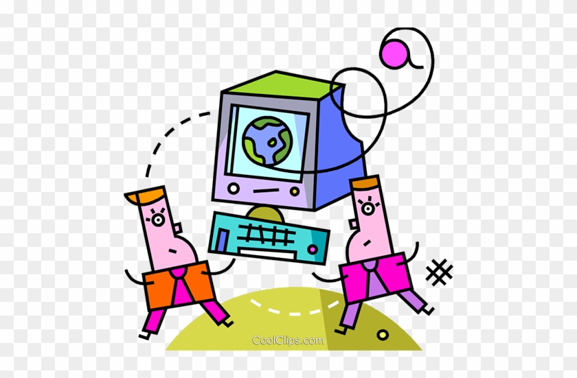 Computer Users Royalty Free Vector Clip Art Illustration - Computer Users Royalty Free Vector Clip Art Illustration #1437664