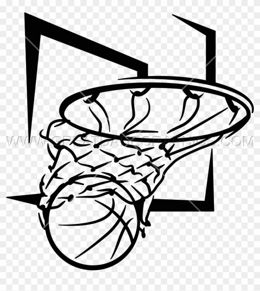 Basketball Net Swish Png Clipart Basketball Canestro - Basketball Net Black And White Png #1440429