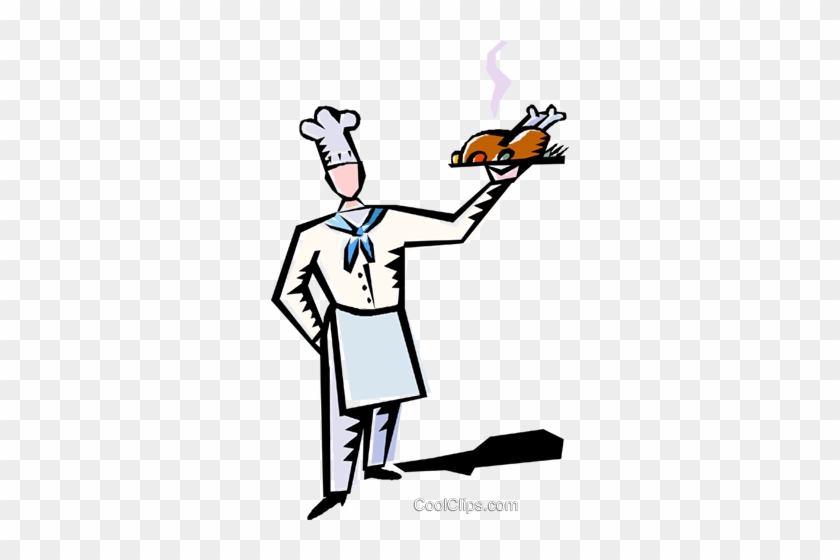 Chef With Roast Turkey On A Tray Royalty Free Vector - Chef With Roast Turkey On A Tray Royalty Free Vector #1440877