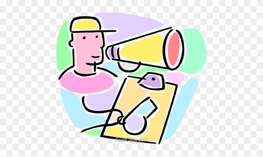 Coach With A Clipboard Royalty Free Vector Clip Art - Coach With A Clipboard Royalty Free Vector Clip Art #1442741