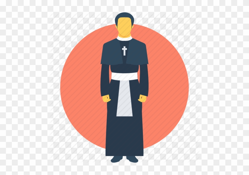 Black And White Pastor Clipart Catholic Priest - Priest Png Icon #1443139