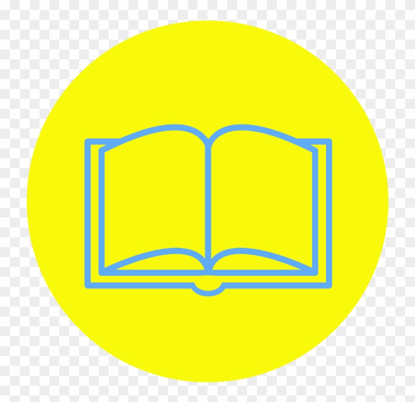 Book Yellow Circle Pmg - Black Book Outline Png #1443706