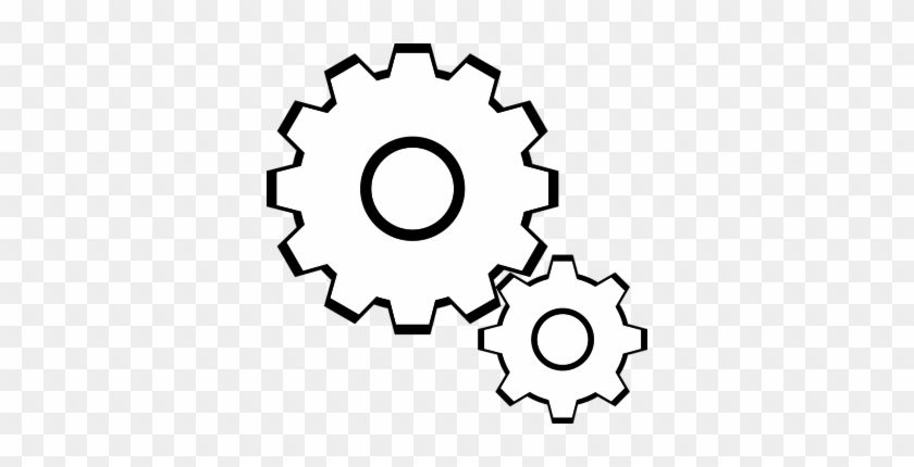 Creative Usage Of Sugarcrm - Black And White Clipart Of Gear #1444686