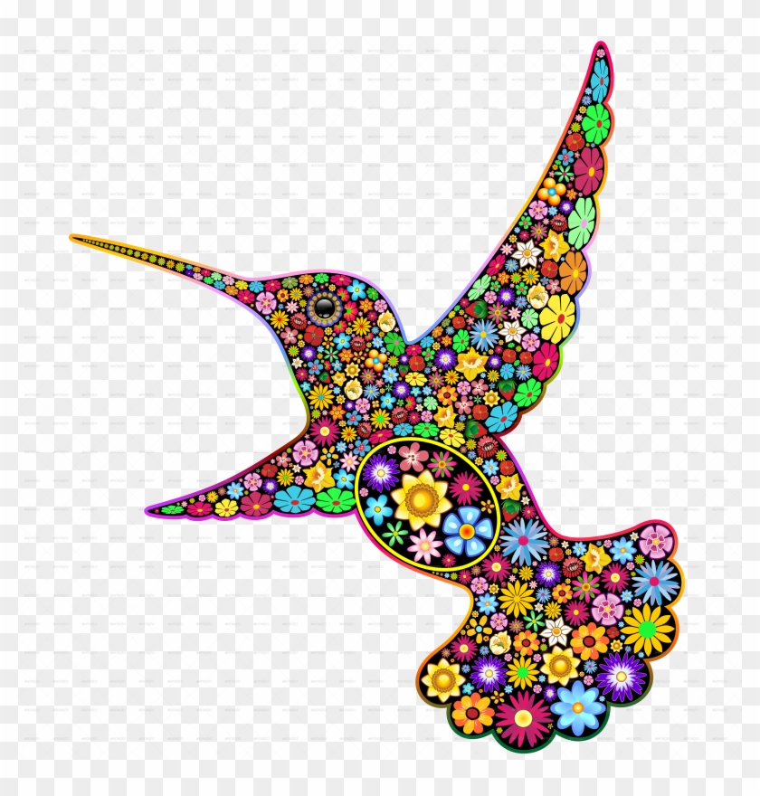 Png Free Library Floral Ornamental Art Design By Bluedarkat - Flower Hummingbird Cabochon Tibetan Silver Glass Chain #1445532