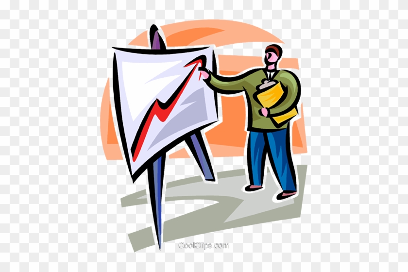 Businessman Pointing At A Sales Chart Royalty Free - Businessman Pointing At A Sales Chart Royalty Free #1446908
