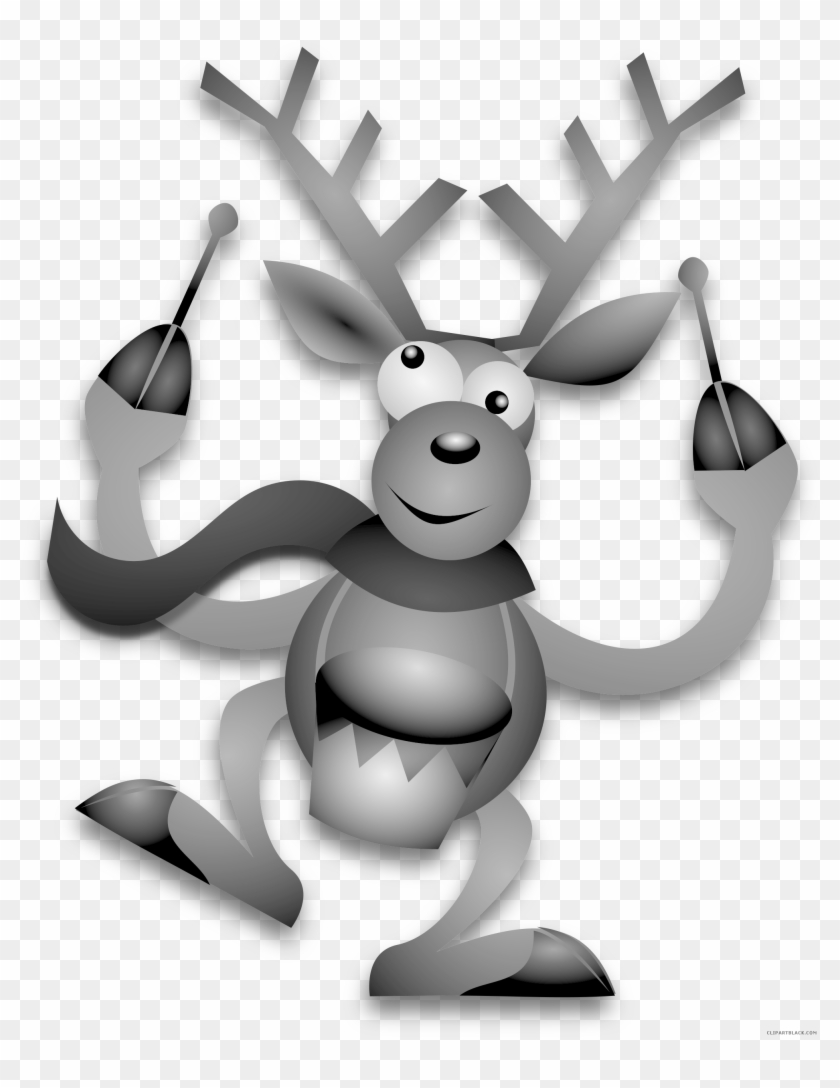 Dancing Reindeer Animal Free Black White Clipart Images - Weihnachtsbilder Für Whatsapp Profilbild #1447581