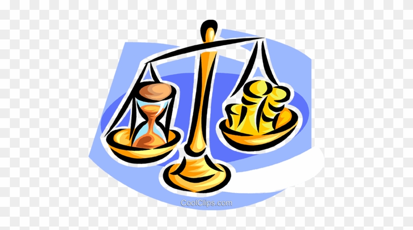 Equilibrar O Tempo E Dinheiro Livre De Direitos Vetores - Clip Art #1447677