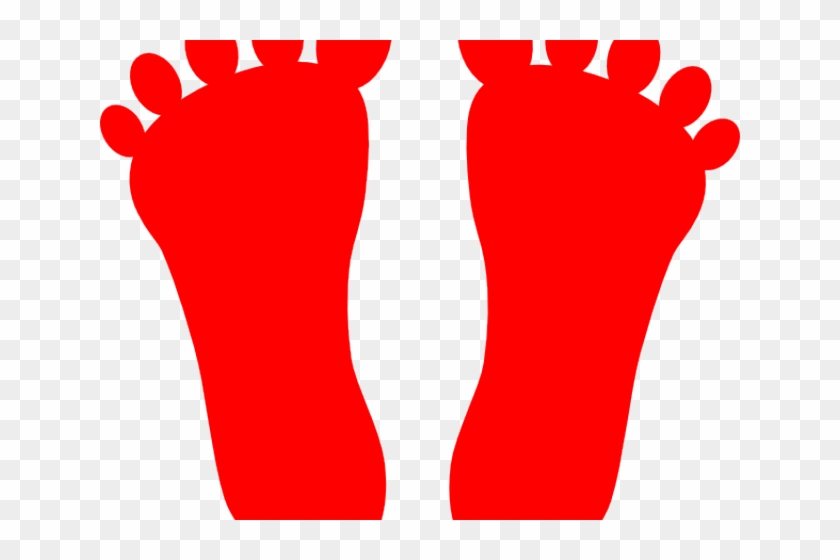 Feet Clipart Red - Red Footprints #1448840