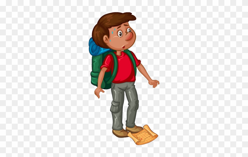 Hiking Clipart Lost Hiker - Cartoon #1449783