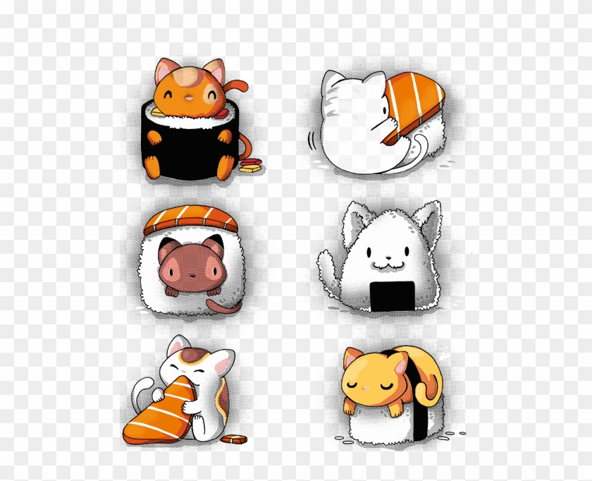 Limited Edition Cheap Daily T Shirts - Kawaii Sushi Cat #1449848
