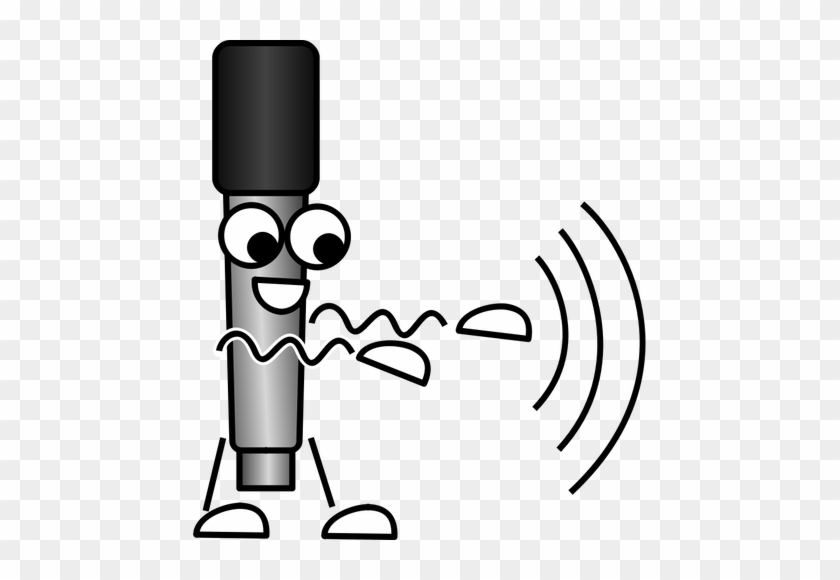 การ์ตูน เกี่ยว กับ เสียง Clipart Microphone Clip Art - Funny Sound Waves #1449984