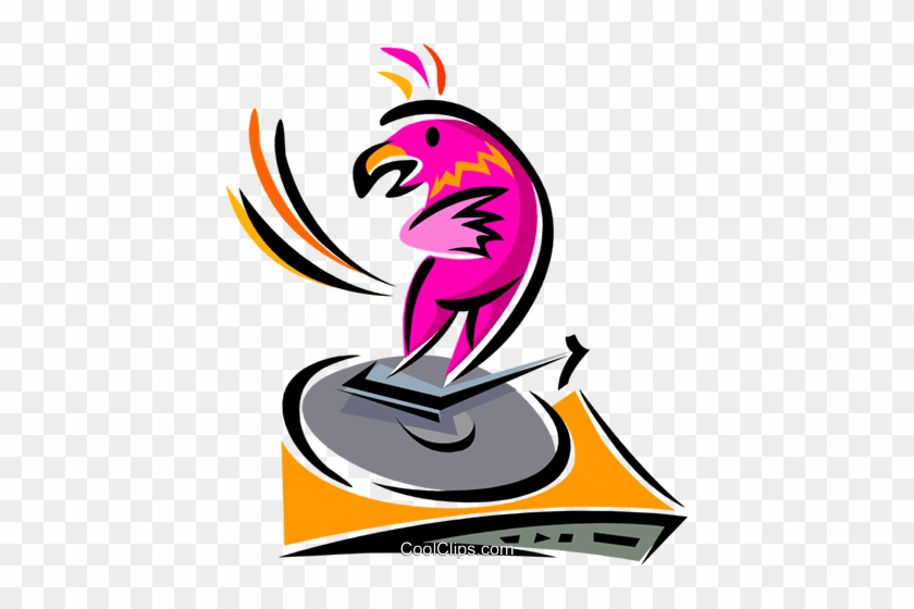 Turntable With Parrot Royalty Free Vector Clip Art - Turntable With Parrot Royalty Free Vector Clip Art #1454091