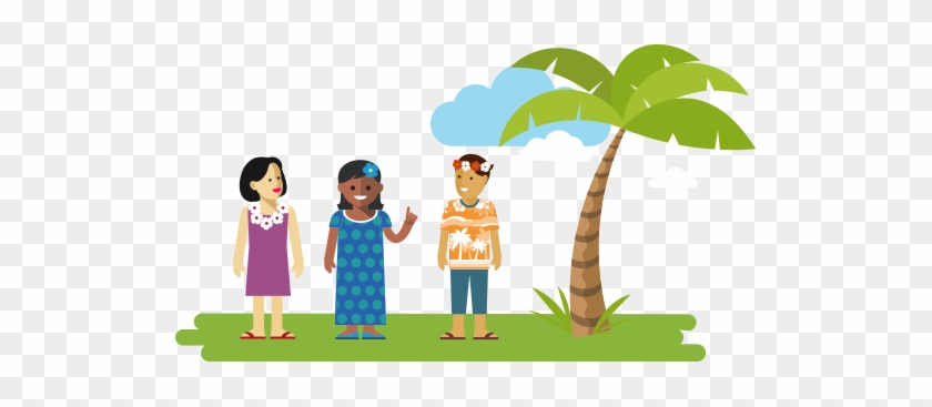 Cartoon Of Folks Sharing A Story On An Island - Story On An Island #1454186