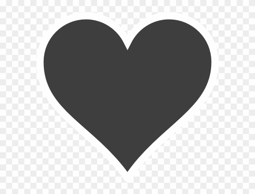 Grey Heart White Outline Clip Art At Vector Clip Art - Transparent Background Heart Icon Png #1454879