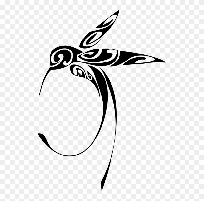 Line Art Drawing Silhouette Poster - Hummingbird Line Art #1456153