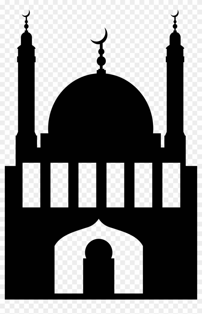 Black Moon Church Transprent Png Free Download - Masjid Black And White Free #1456647