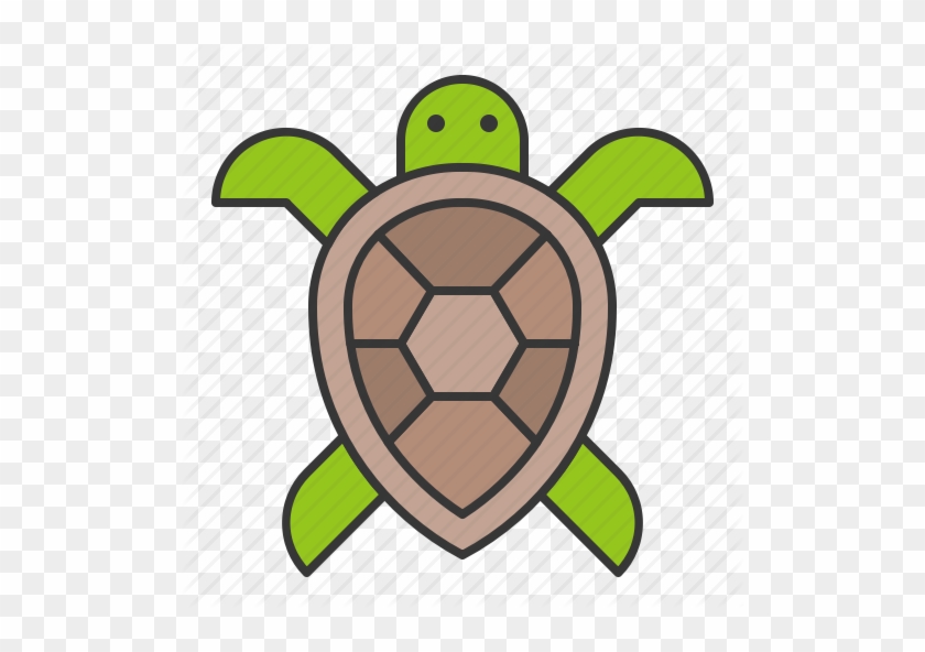 Ocean Filled By Icon Stall Aquatic Animal - Outline Of Turtle #1456862