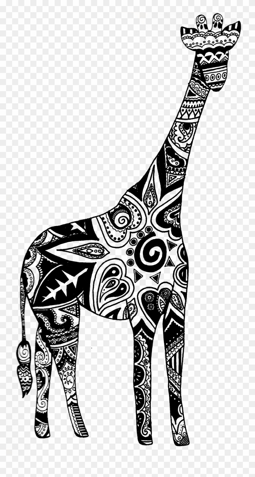Giraffe Outline With Giraffe Clipart - Tribal Giraffe #227290