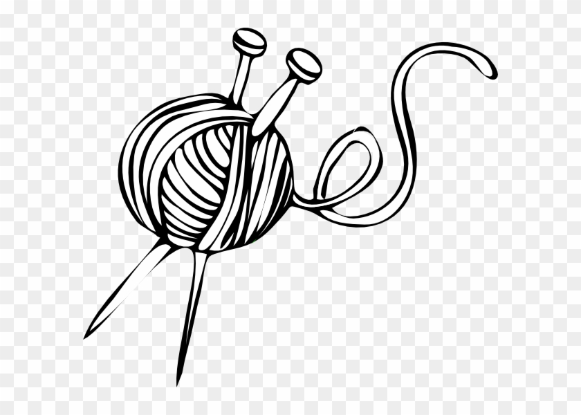 Wool Clipart Black And White - Knitting Needles And Yarn Clip Art #229329
