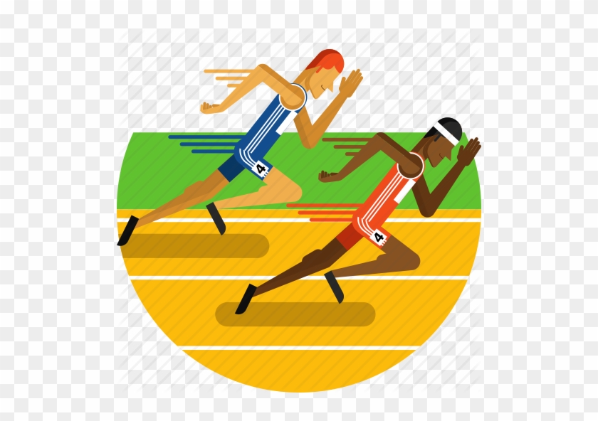 Vector Transparent Athlete Clipart Track Lane - Sports Track Icon #1457664