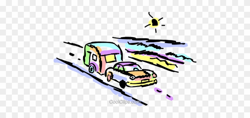 Family Car Towing A Camper Royalty Free Vector Clip - Family Car Towing A Camper Royalty Free Vector Clip #1459170