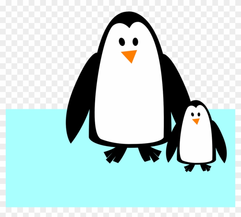 Funny Pinguin Greeting Card Clipart Baby Penguin Clip - Mother Penguin Clipart Png #1459415