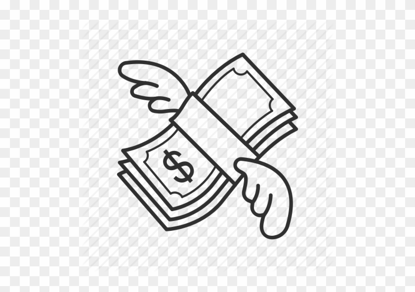 Svg Freeuse Download Bills Drawing At Getdrawings - Flying Money Icon Png #1461709