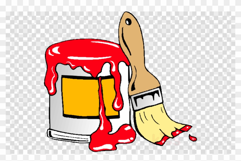 Download Paint Brush And Can Greeting Cards Clipart - Paintbrush And Paint Can Clipart #1461860