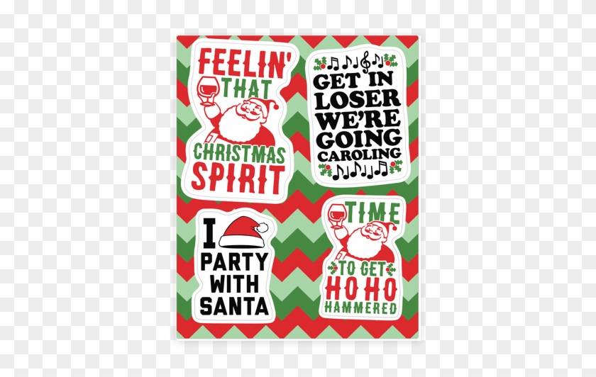 Jolly Christmas Sticker/decal Sheet - Trademark Art 'ugly Christmas Sweater Santa 2' Graphic #1462546