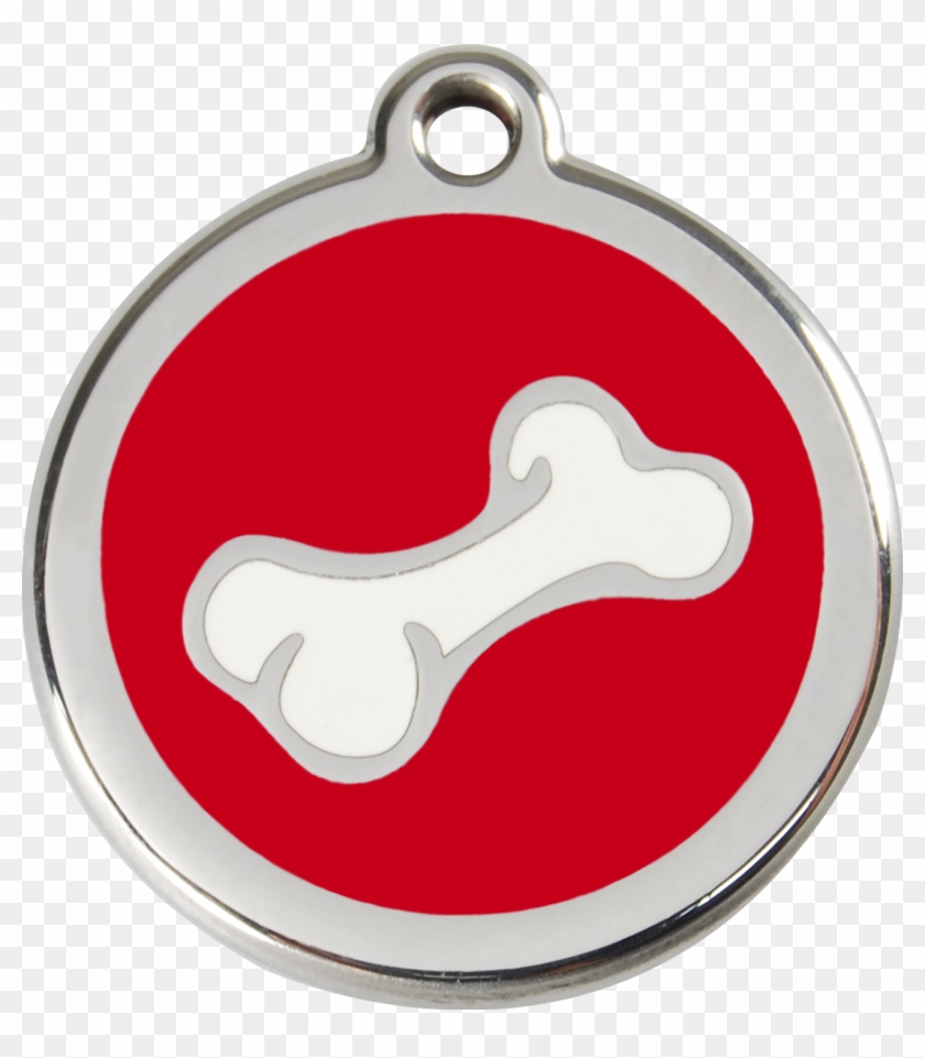 Red Dingo Enamel Bone - Red Dingo Bone Diagonal Pet Id Tag - Red #1462944