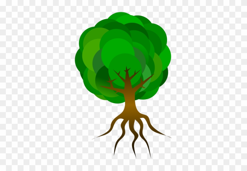 Simple Tree, Tree Branches, Roots, Clip Art, Skeleton, - Cartoon Tree With Roots #1464209