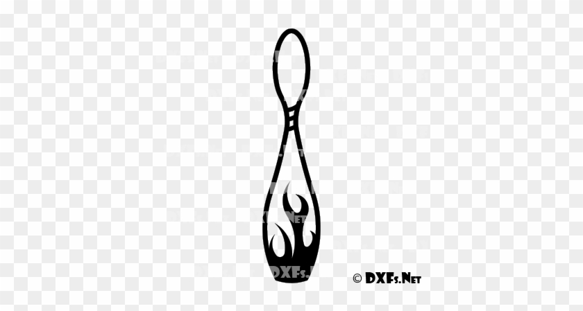 Retro Flaming Bowling Pin Design Dxf File For Cnc Cutting - Computer Numerical Control #1464898