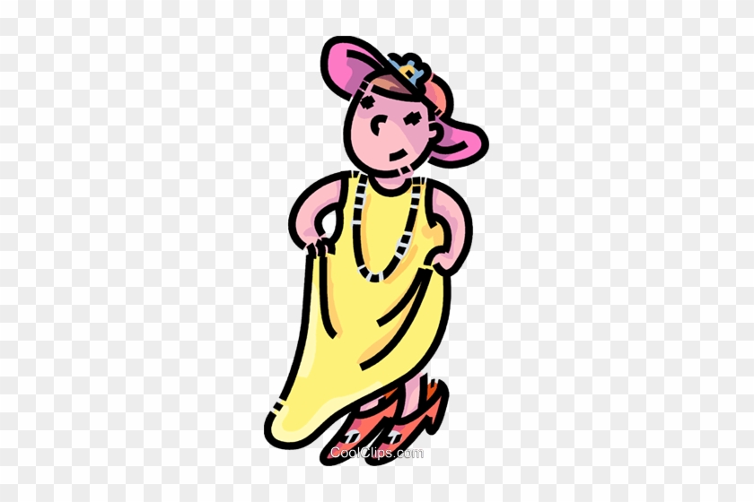 Boy Dressing Up As A Woman Royalty Free Vector Clip - Boy Dressing Up As A Woman Royalty Free Vector Clip #1466397