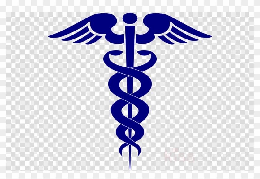 Navy Blue Caduceus Clipart Staff Of Hermes Caduceus - Clip Art Medical Symbol #1466587