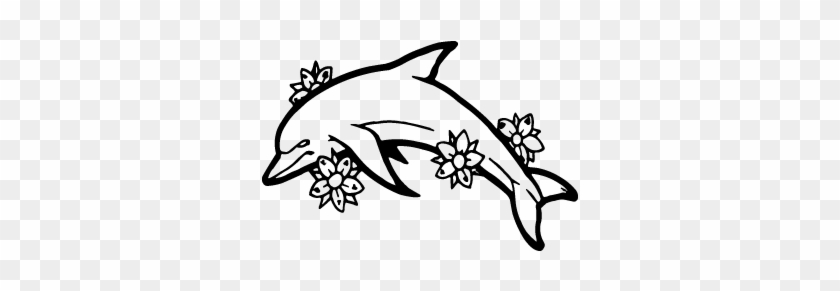 Flowers Dolphins Ford Fiesta Decal - Flowers Dolphins Ford Fiesta Decal #1468586