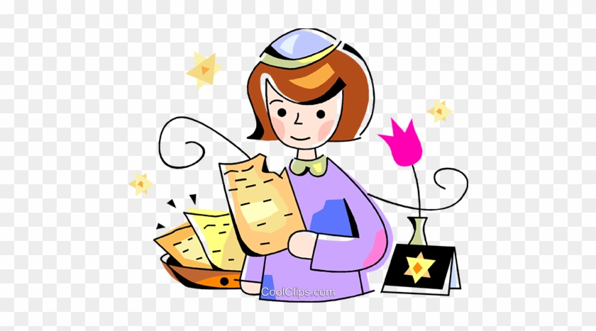 Jewish Girl Royalty Free Vector Clip Art Illustration - Jewish Girl Royalty Free Vector Clip Art Illustration #1469168
