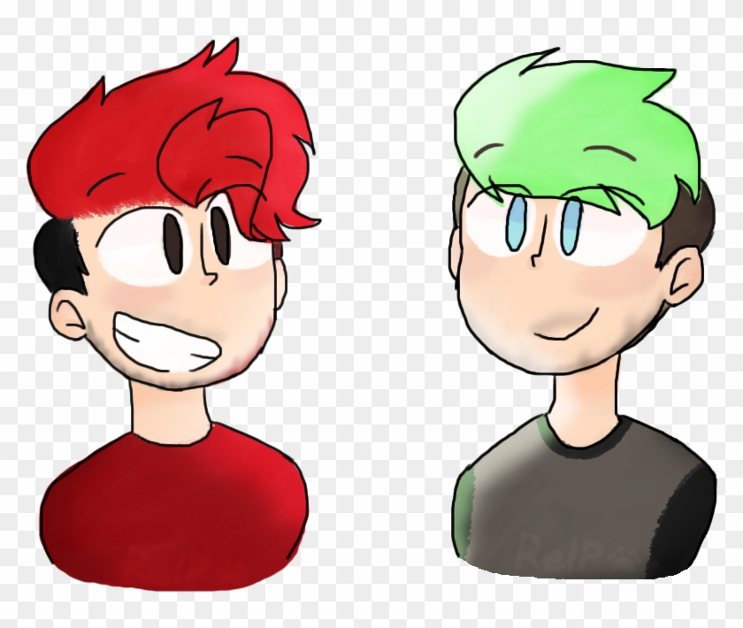 Transparent Jacksepticeye Red - Markiplier And Jacksepticeye Drawing #1471024