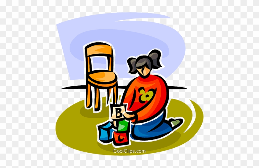 Child Playing With Blocks Royalty Free Vector Clip - Child Playing With Blocks Royalty Free Vector Clip #1472438