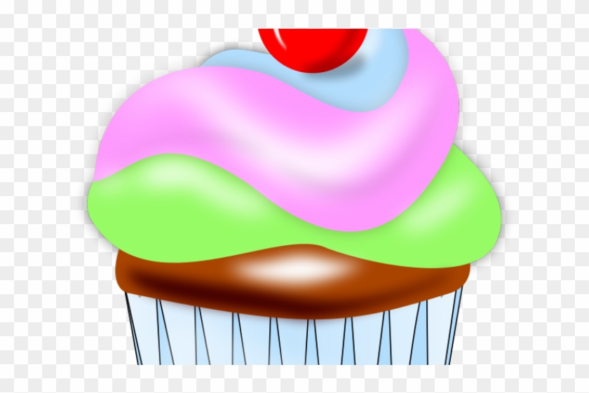 Frosting Clipart Blue Cupcake - Kleiner Kuchen Mit Kirsche Auf Spitzenaufklebern Runder #1472930