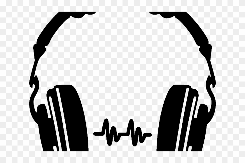 Dj Clipart Dj Headset - Dj Headphone Clipart Black And White #1473399