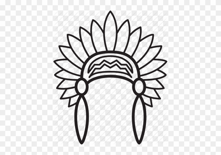 Hat Headwear Indianheaddress Warbonnet Icon - Indian Hat Png #1474127