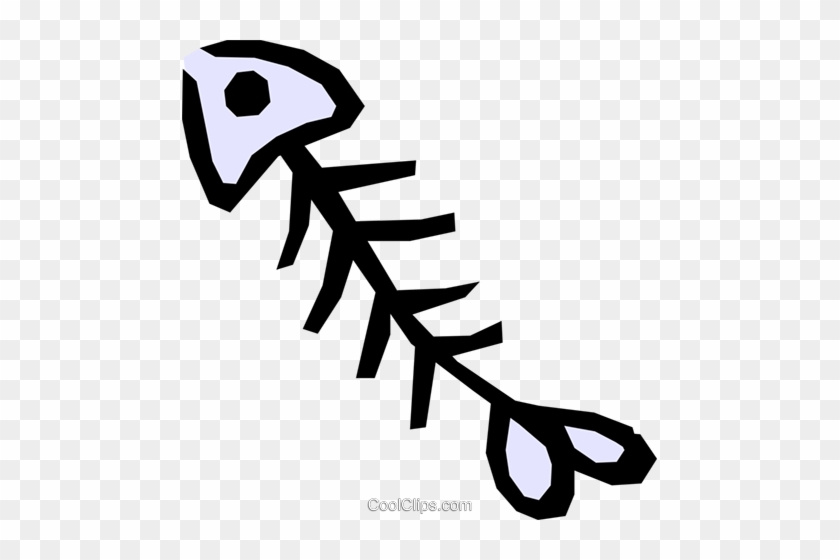 Fish Bones Royalty Free Vector Clip Art Illustration - Laptop Decal - Fish Skeleton - Bone Decal - Vinyl Decal #1474281