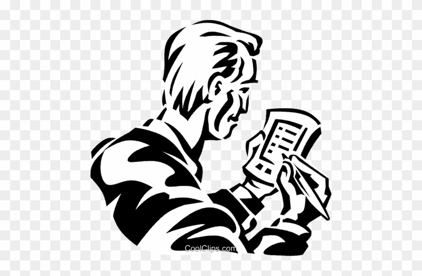 Man Using An Electronic Day Timer Royalty Free Vector - Illustration #1474360