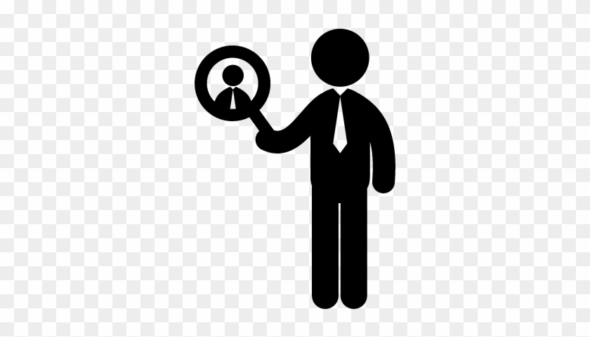 Businessman Search Symbol Vector - Businessman Search Symbol Vector #1477664