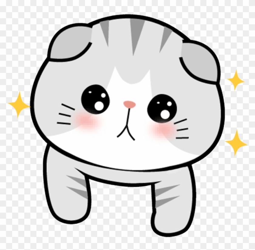 Sticker Kawaii Cute Pink Soft Cat Clip Art Library - Sticker Kawaii Cute Pink Soft Cat Clip Art Library #1478087