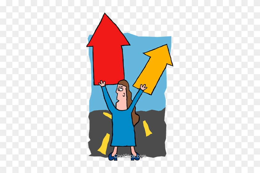Business Woman With Direction Arrows Royalty Free Vector - Business Woman With Direction Arrows Royalty Free Vector #1479589