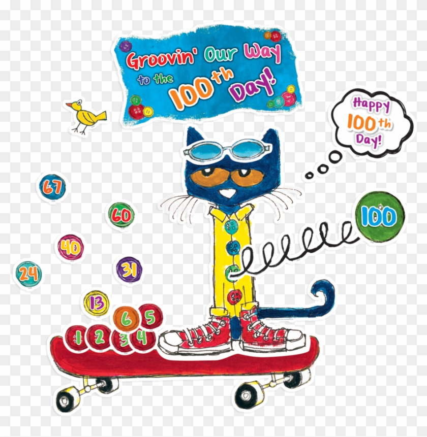 Tcr62384 Pete The Cat 100 Groovy Days Of School Bulletin - Pete The Cat Calendar #231257